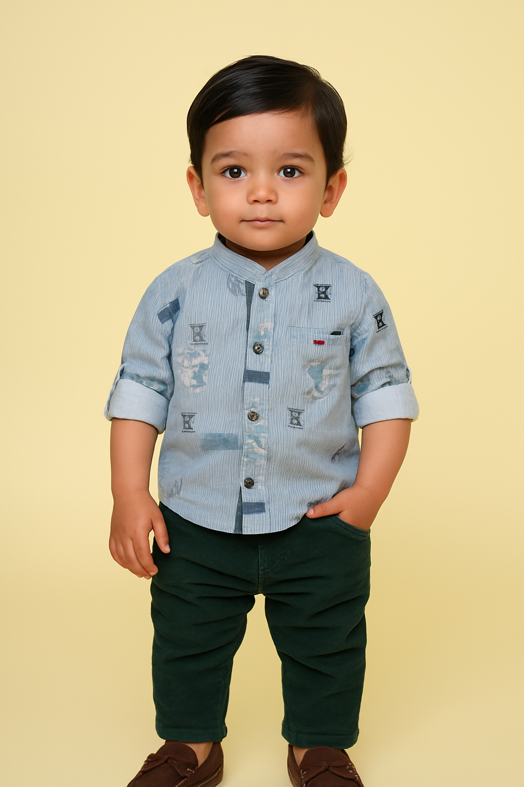 Trendy & Cool – Boys’ Shirt and Corduroy Pant Set