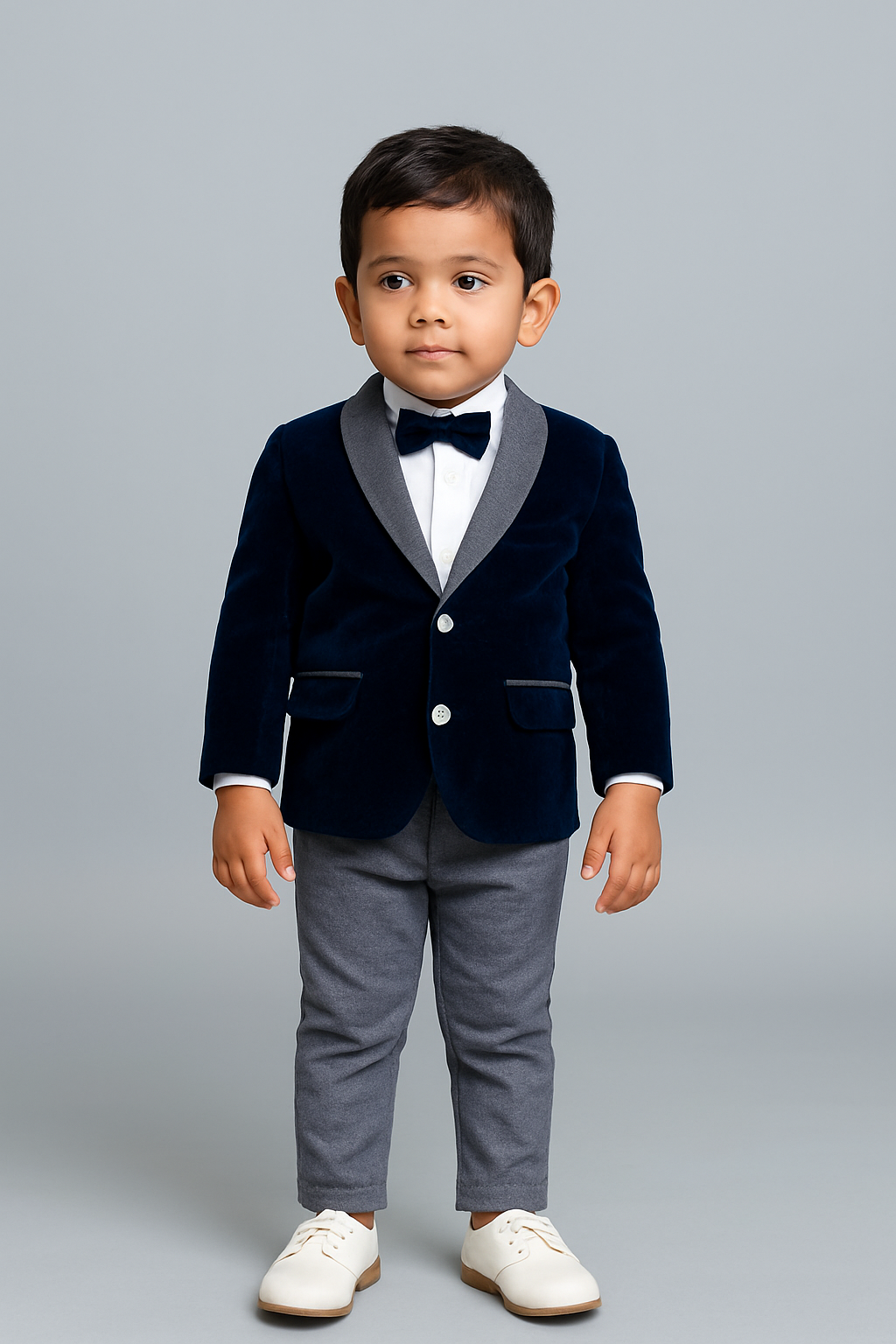 Elegant & Dapper – Boys’ Velvet Blazer Suit Set
