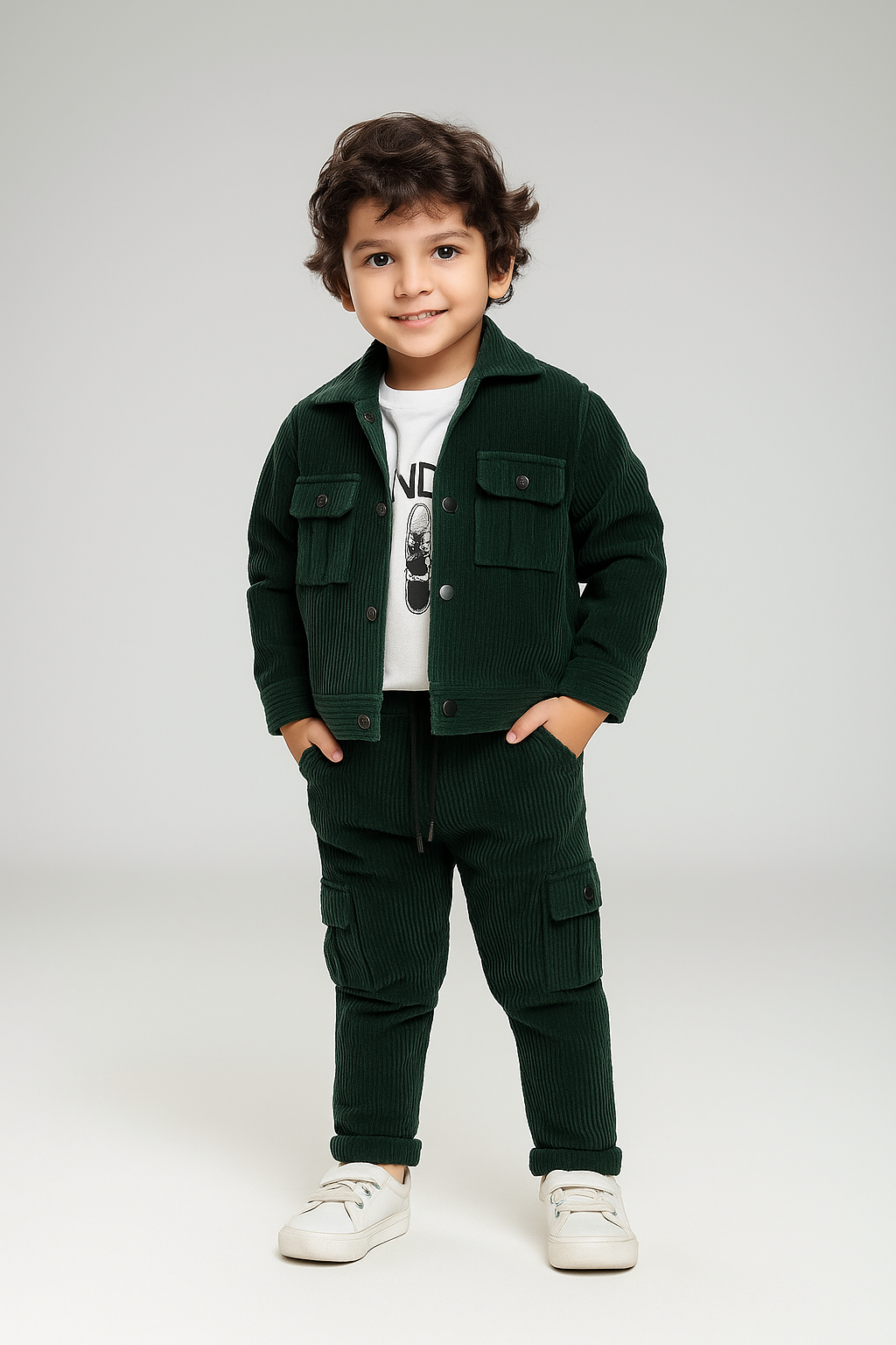 Dark Green Corduroy Jacket & Jogger Set