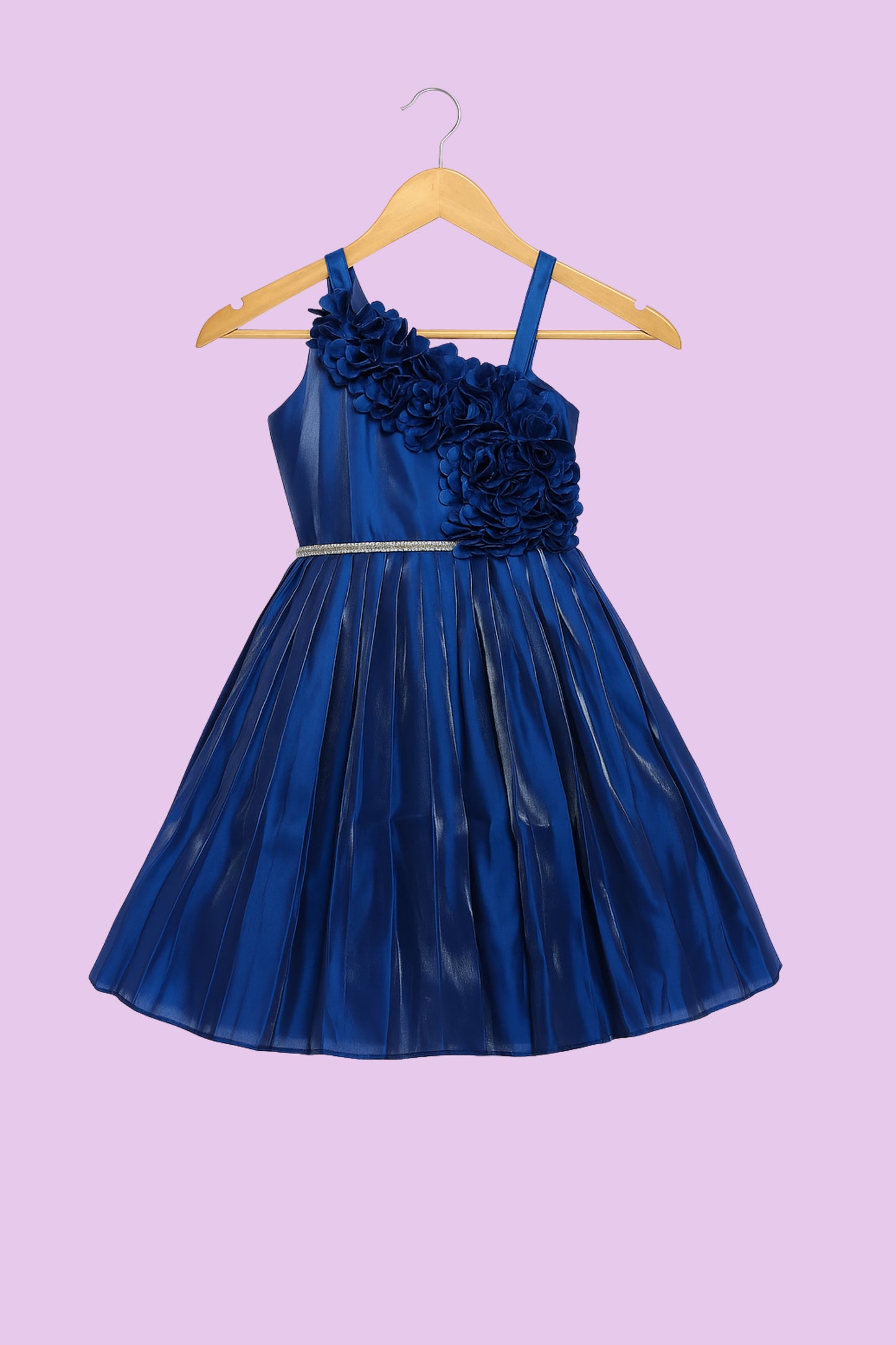 Royal Blue One-Shoulder Party Frock