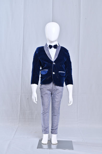 Elegant & Dapper – Boys’ Velvet Blazer Suit Set