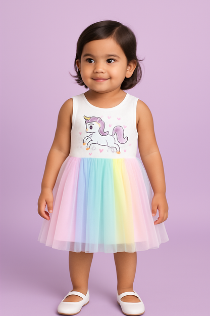 Pastel Unicorn Rainbow Tulle Frock