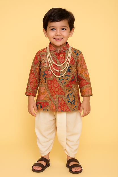 Bold, festive, and full of tradition — the perfect dhoti set