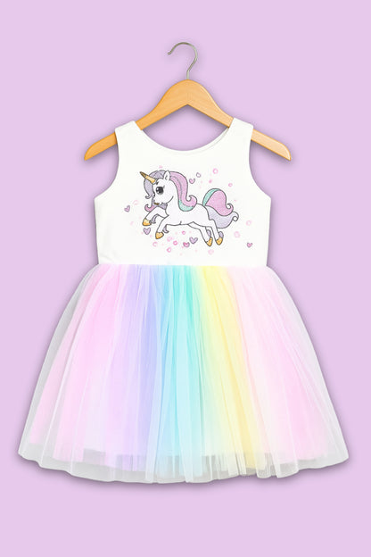 Pastel Unicorn Rainbow Tulle Frock